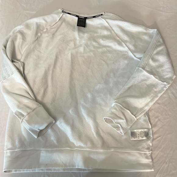 Adidas White Sweatshirt with Black Stripes in Size Large - Picture 9 of 10